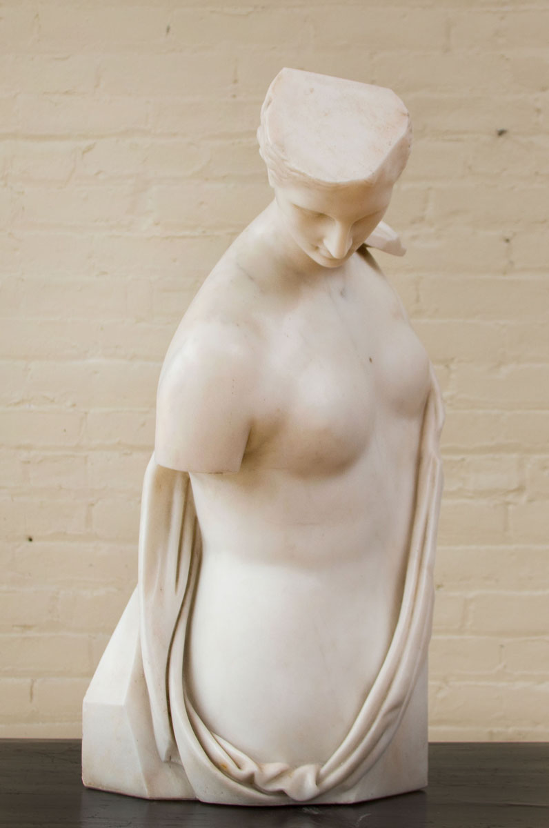 Appraisal: ART DECO CARVED MARBLE FIGURE x x in Estimate -