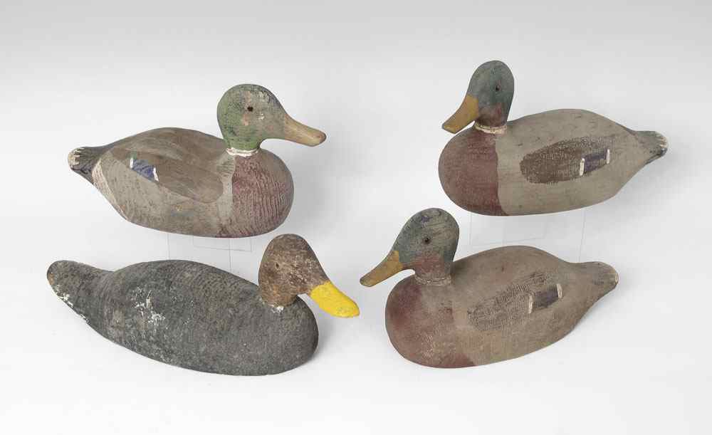 Appraisal: COLLECTION OF MALLARD WORKING DUCK DECOYS All unidentified as to