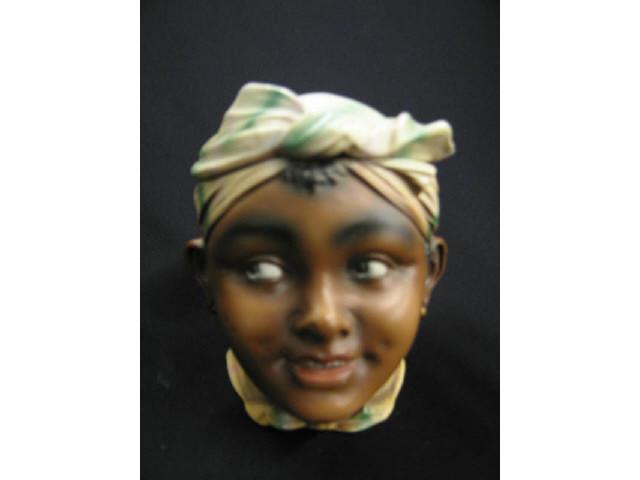 Appraisal: Black Americana Figural Pottery Tobacco Jar girl with head scarf