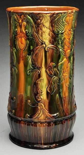 Appraisal: Weller Majolica Umbrella Stand Description Great colors with floral design