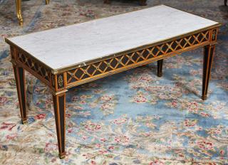 Appraisal: French Neoclassical style partial gilt low table French Neoclassical style