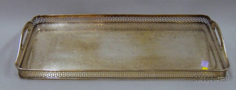 Appraisal: Silver Plated Rectangular Serving Tray lg in