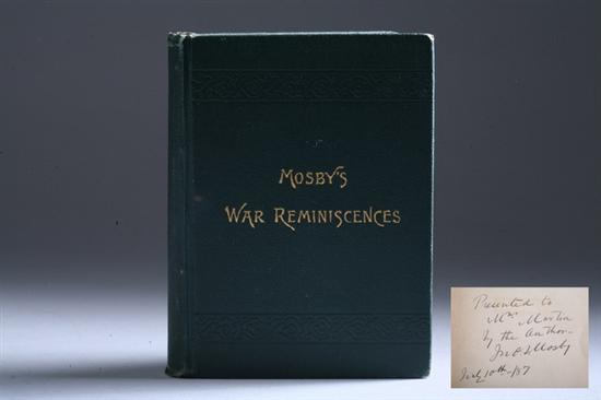 Appraisal: JOHN SINGLETON MOSBY - MOSBY'S WAR REMINISCENCES Autograph signed copy