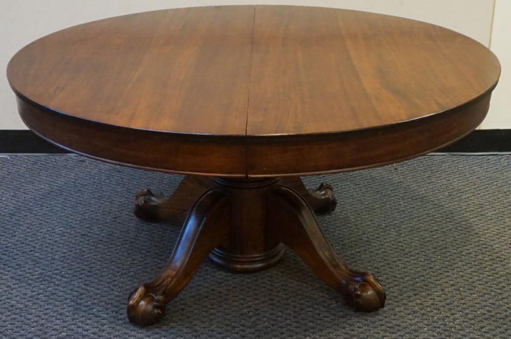 Appraisal: Classical Style Mahogany Round Extension Table with Four Leaves x