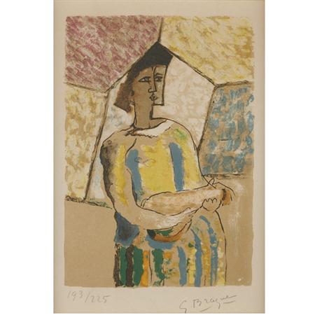 Appraisal: Georges Braque LA FEMME AU MANDOLINE Color lithograph Estimate -