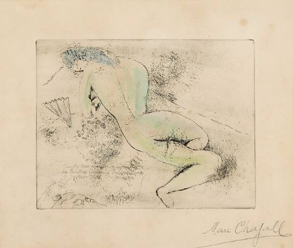 Appraisal: Marc Chagall Russian French - Nu l' ventail K Etching