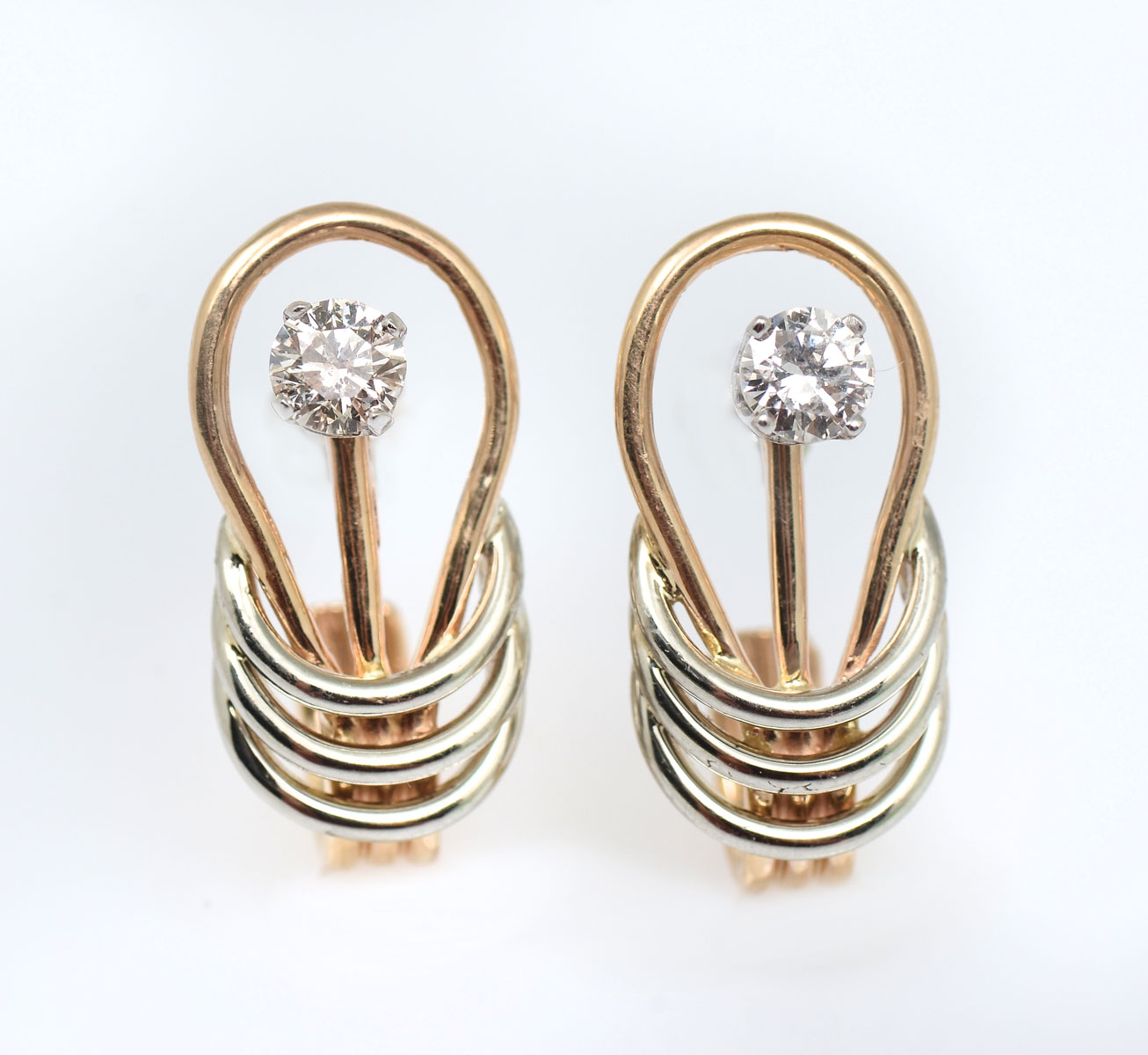 Appraisal: TONE K HAND MADE DIAMOND JACKET EARRINGS K white and