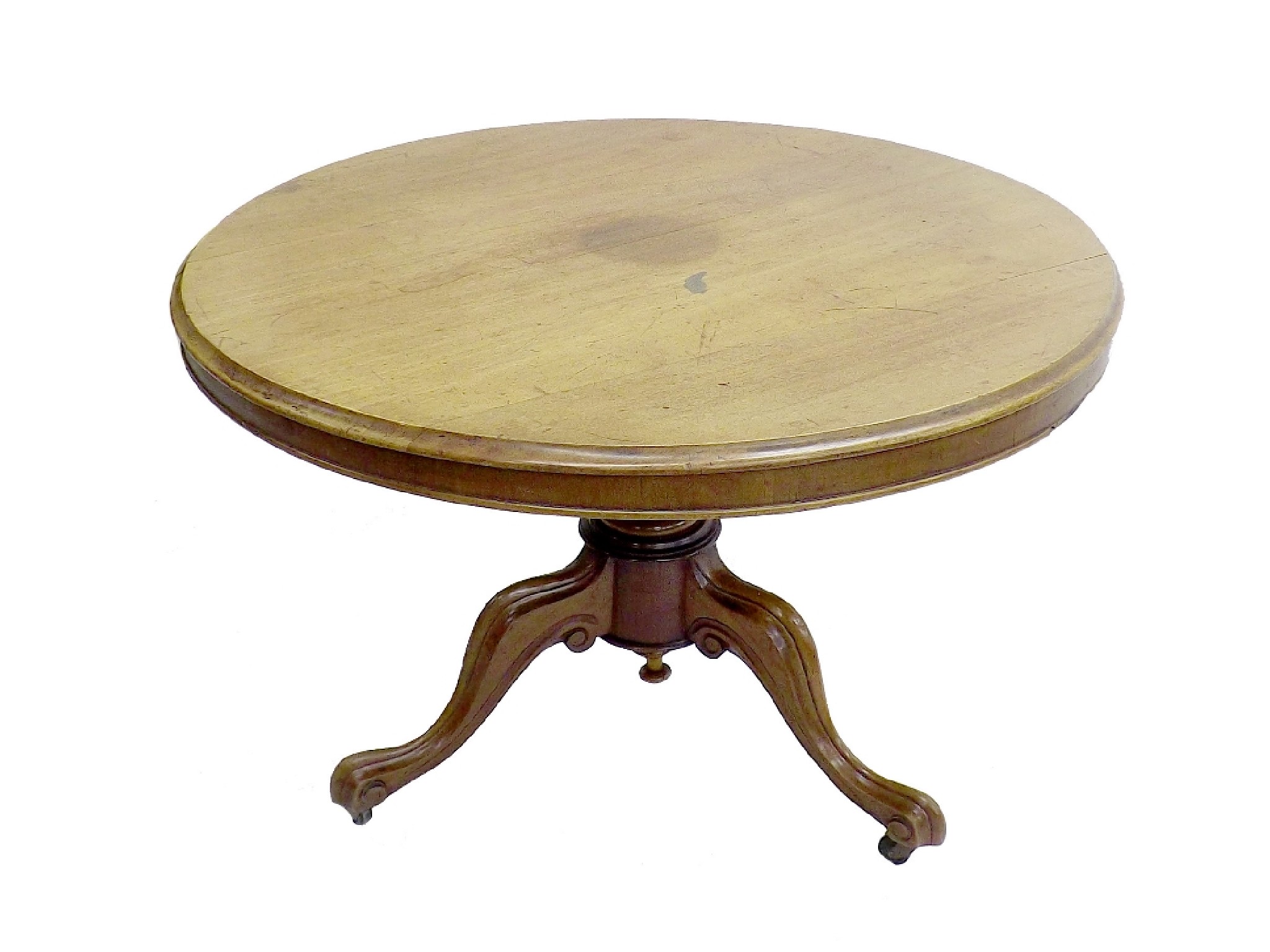 Appraisal: Victorian mahogany breakfast table the moulded circular top upon a