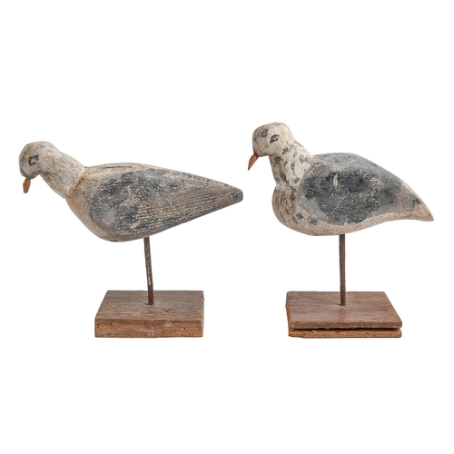 Appraisal: A pair of na ve carved and painted wood models