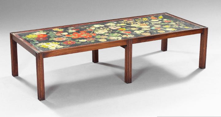 Appraisal: Pair of Victorian Decoupaged Mahogany Coffee Tables mid- th century