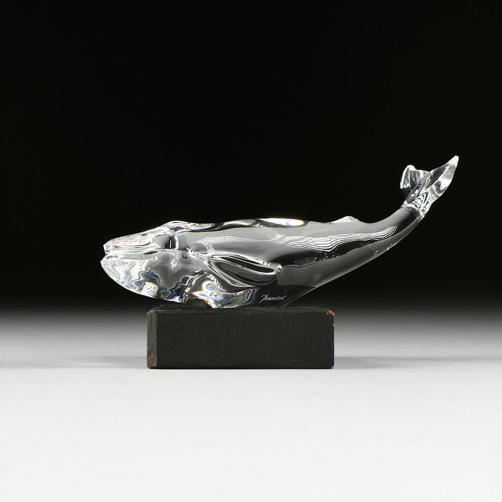 Appraisal: A BACCARAT WHALE PAPERWEIGHT SIGNED TH CENTURY A BACCARAT WHALE