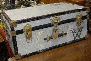 Appraisal: An aluminium luggage trunk by repute formerly the property of