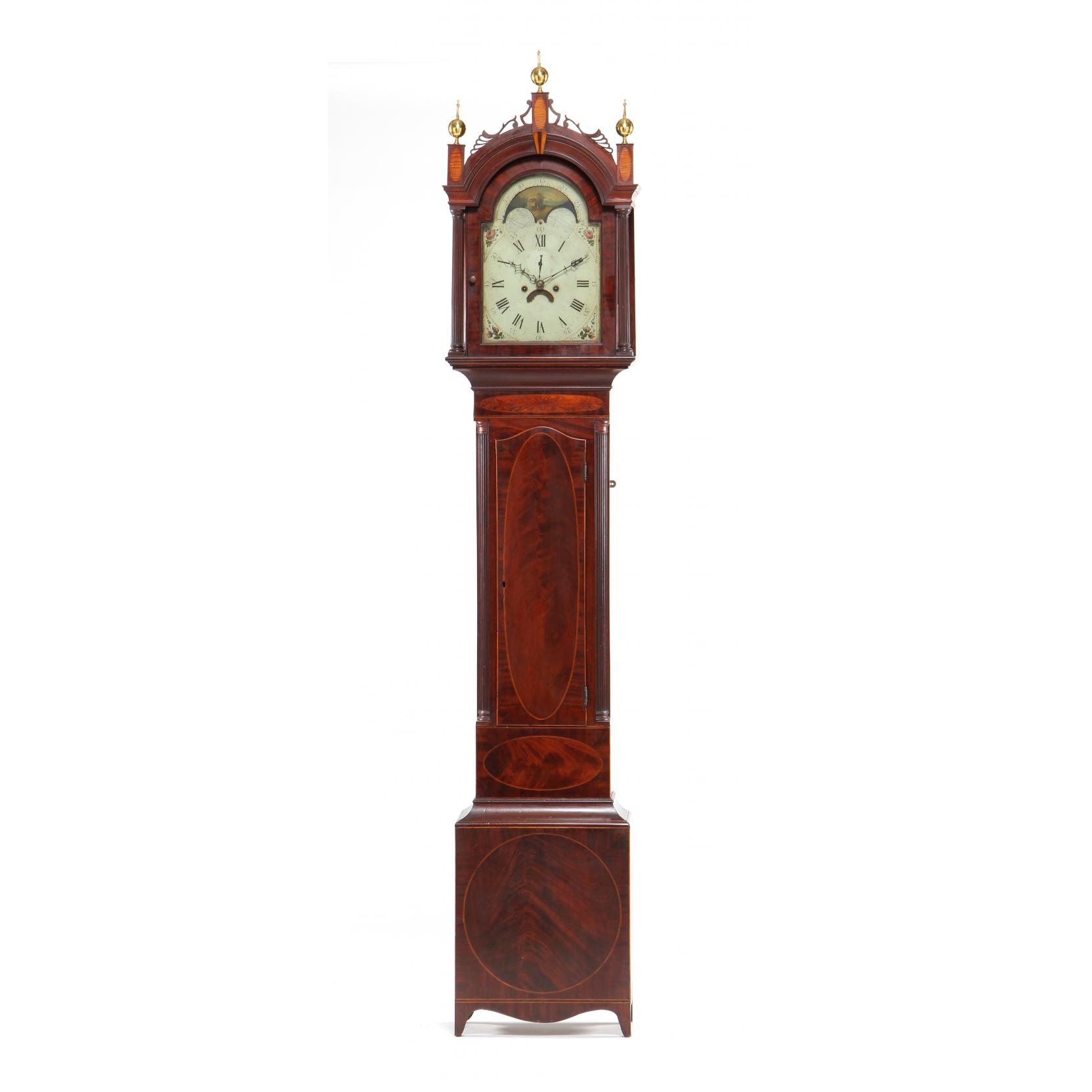 Appraisal: Federal Inlaid Tall Case Clock circa probably Massachusetts mahogany mahogany