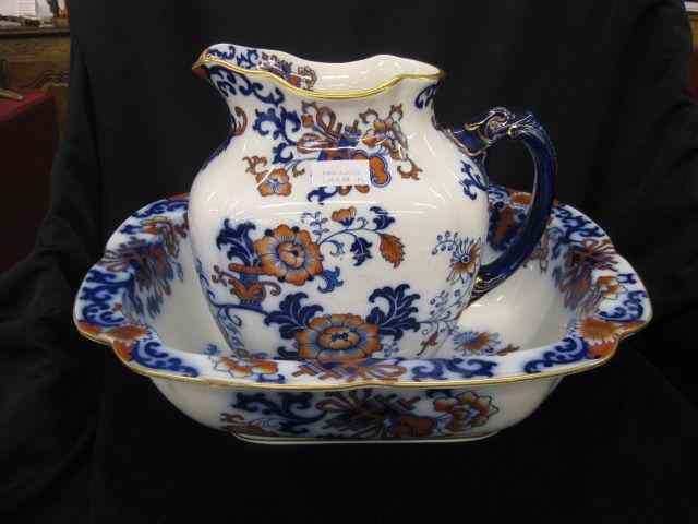 Appraisal: Royal Doulton ''Nankin'' Pitcher Bowl Set Imari style floral Ironstone