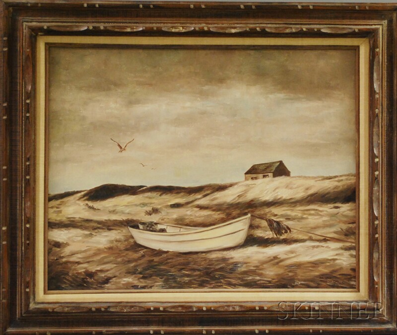 Appraisal: Barbara Van Stappen American th st Century Rowboat on Cape