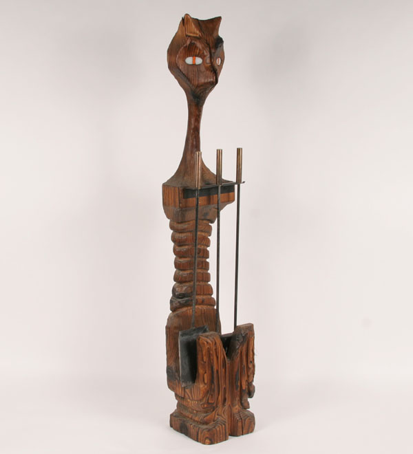 Appraisal: Modern figural fireplace set in the form of a carved