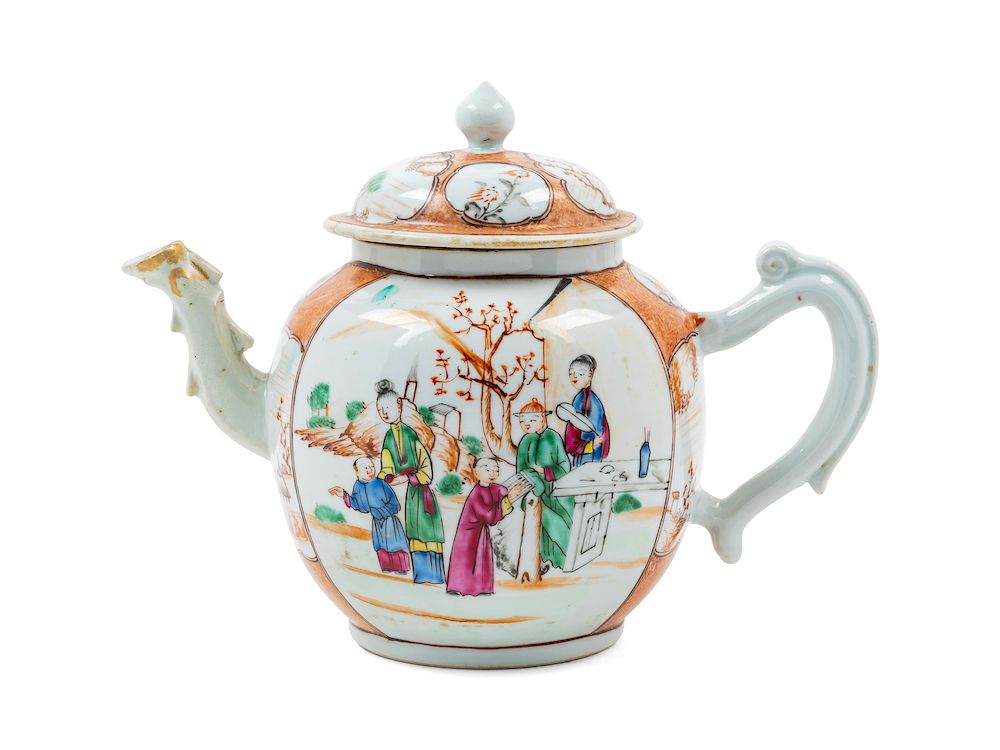 Appraisal: A Chinese Export Famille Rose Porcelain Teapot A Chinese Export