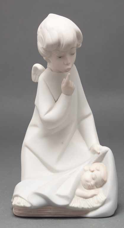 Appraisal: Lladro bisque figural group ''Angel With Baby'' blue stamp mark