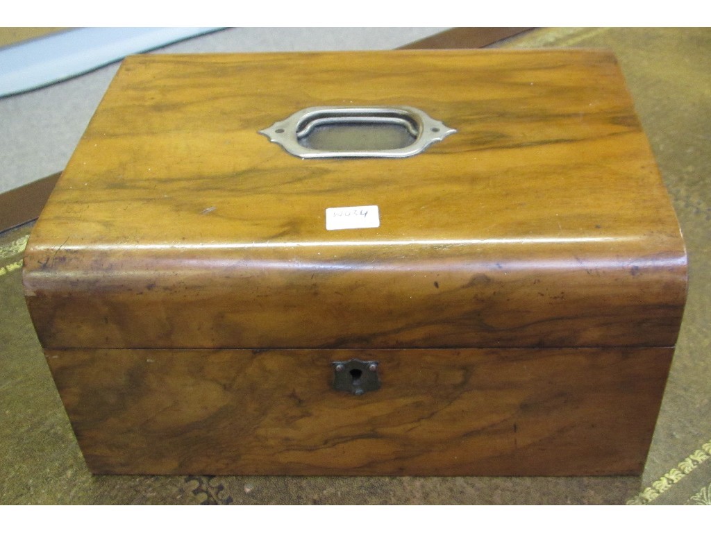 Appraisal: Victorian walnut sewing box