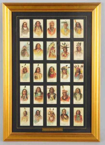 Appraisal: Set of Reproduction Indian Trade Cards Professionally framed and matted