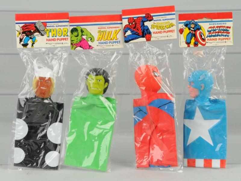 Appraisal: Lot of Marvel Superhero Hand Puppets Description Circa s Made