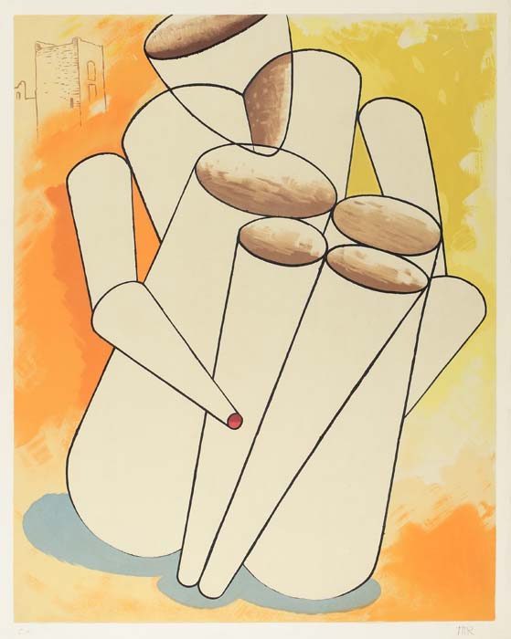 Appraisal: MAN RAY Personnage Color lithograph on Japon nacr circa x