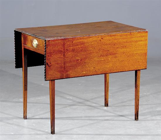 Appraisal: George III carved mahogany Pembroke table circa rectangular top with