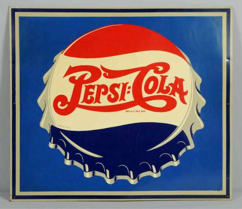 Appraisal: s Pepsi-Cola Tin Sign Clean and bright with shallow minor