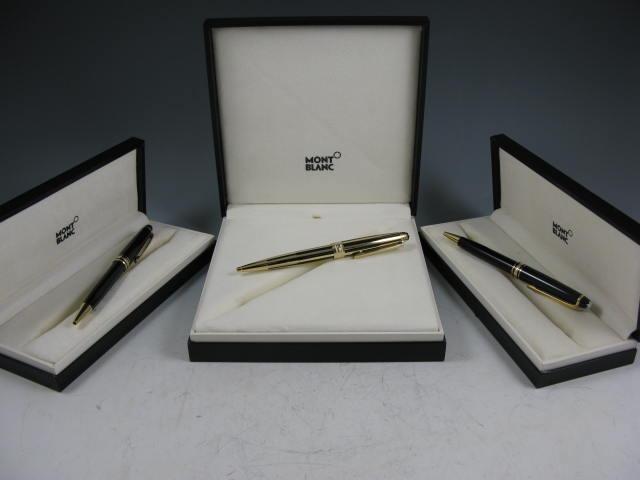 Appraisal: Montblanc Ballpoint Pens Montblanc Classic Black Gold ballpoint pens new