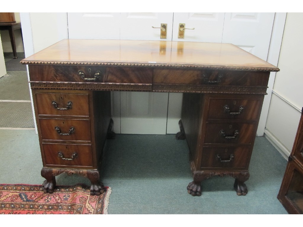 Appraisal: Waring and Gillows mahogany kneehole desk