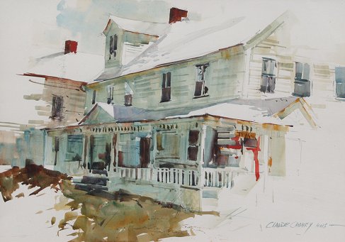 Appraisal: CRONEY Claude American - Street Scene with White House W