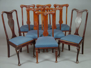 Appraisal: A set of six mahogany dining chairs mid th century