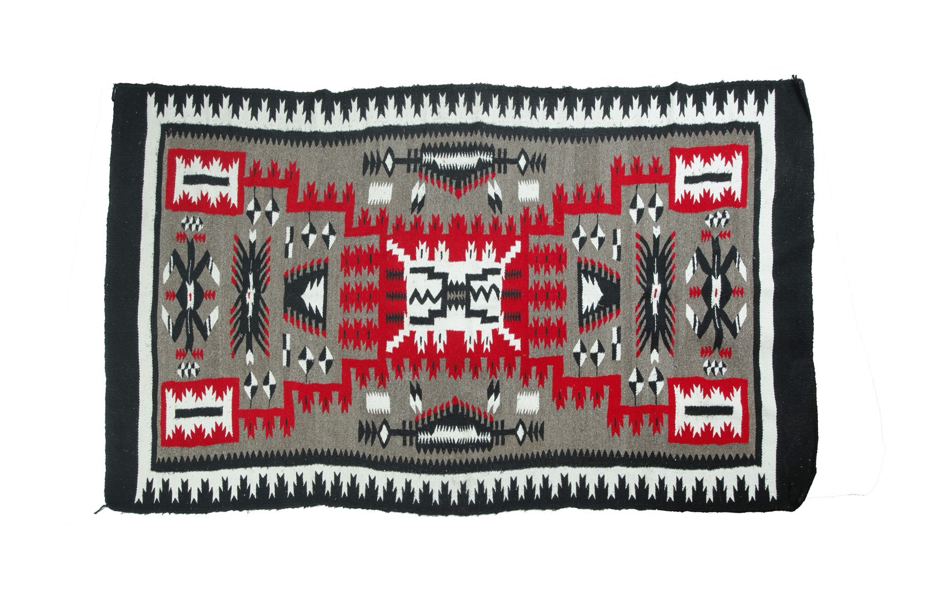 Appraisal: NAVAJO RUG Second half- th century Lightning design in grey