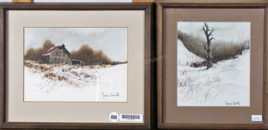 Appraisal: Jerry Smith IN b WC both signed Landscapes Winter both