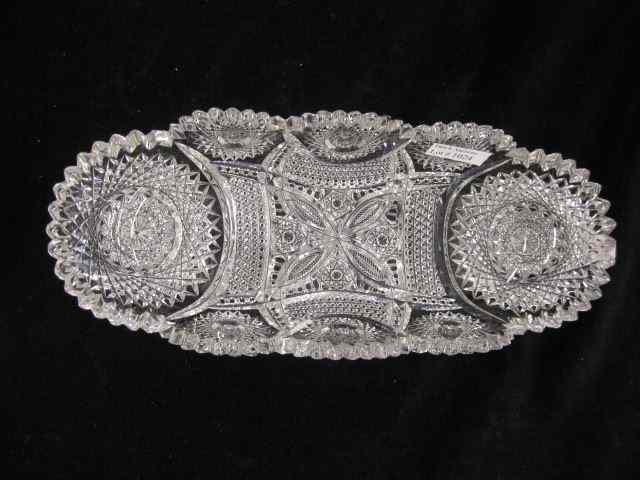 Appraisal: Brilliant Period Cut Glass Celery Dish superb cut work with