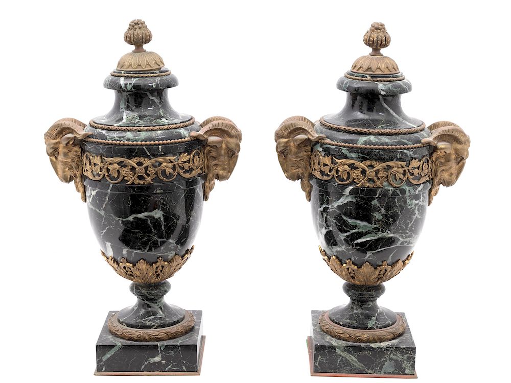 Appraisal: A Pair of Louis XV Style Gilt Bronze Mounted Marble