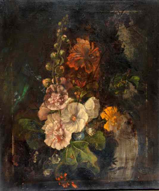 Appraisal: LATE TH EARLY TH SCHOOL a still life of flowers