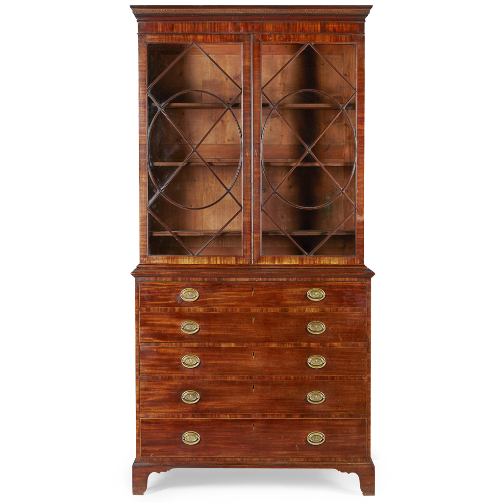 Appraisal: LATE GEORGE III MAHOGANY SECRETAIRE BOOKCASE LATE TH CENTURY the