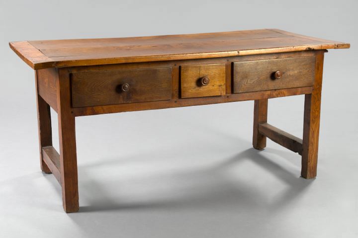 Appraisal: French Provincial Fruitwood and Elmwood Work Table early th century