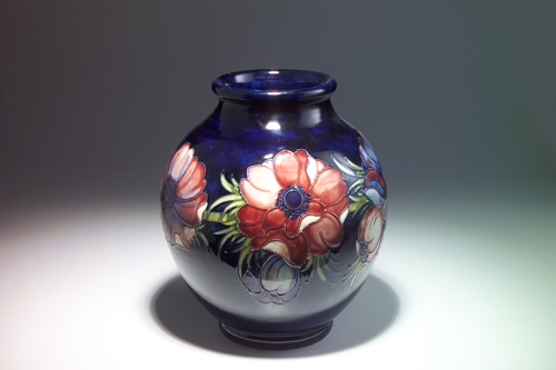 Appraisal: MOORCROFT Large bulbous vase painted in the Anemone pattern in