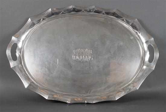 Appraisal: American Adam style engraved sterling silver service tray Gorham first