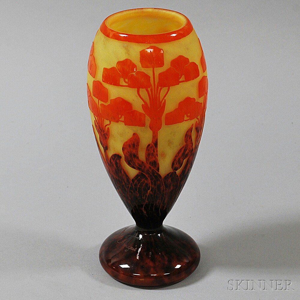 Appraisal: Le Verre Francais Art Glass Vase France th century the