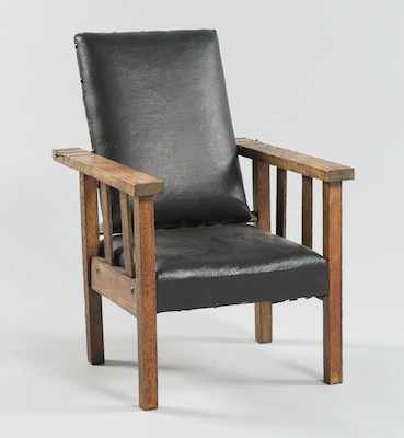 Appraisal: A Child's Mission Oak Morris Chair The Arts and Crafts