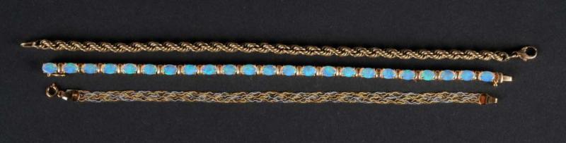 Appraisal: Lot of K Yellow Gold Bracelets Description Includes one two-tone