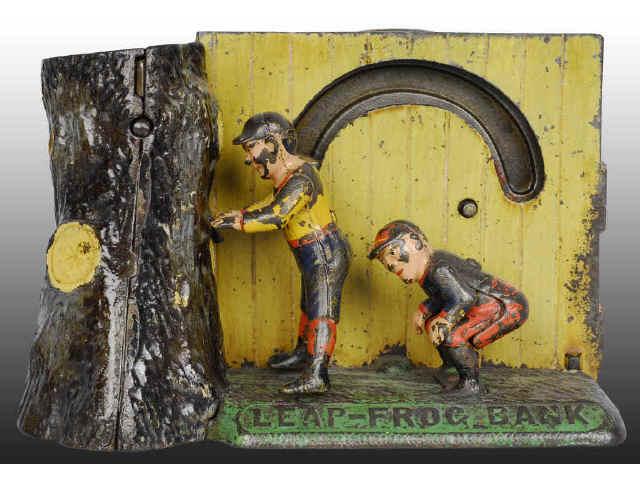 Appraisal: Cast Iron Leap Frog Mechanical Bank Description Manufactured by Shephard