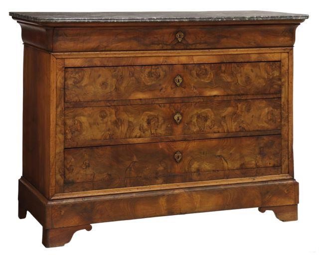 Appraisal: French Louis Philippe period burlwood commode mid th c a