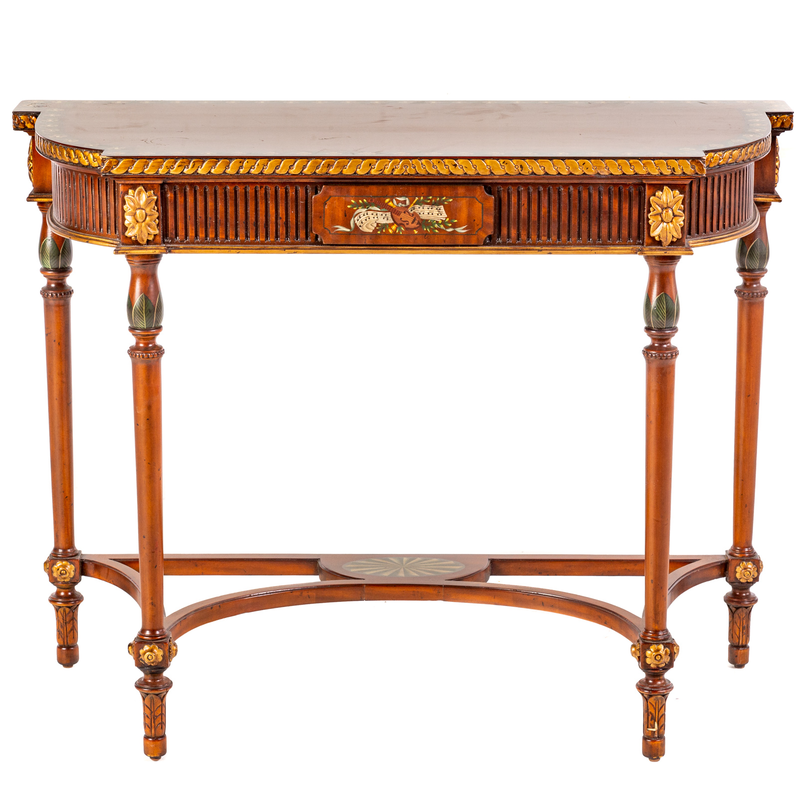 Appraisal: MAITLAND-SMITH ADAM STYLE HALL TABLE th century shaped top with