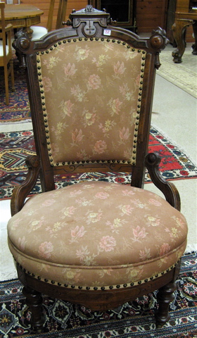 Appraisal: TWO VICTORIAN WALNUT CHAIRS Renaissance Revival design American third quarter