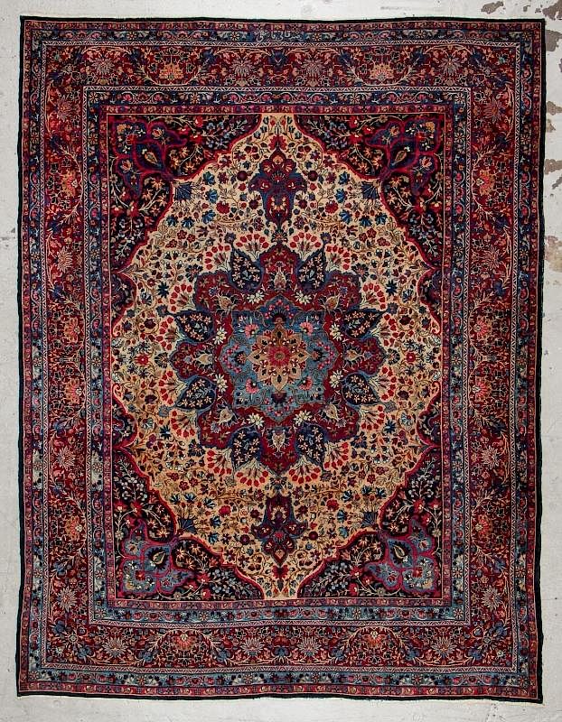 Appraisal: Antique Yazd Rug Persia ' '' x ' '' Antique