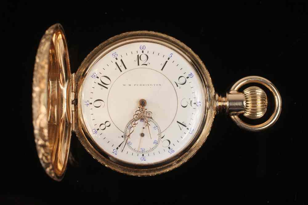 Appraisal: POCKET WATCH - Gent's K yellow gold fancy engraved side